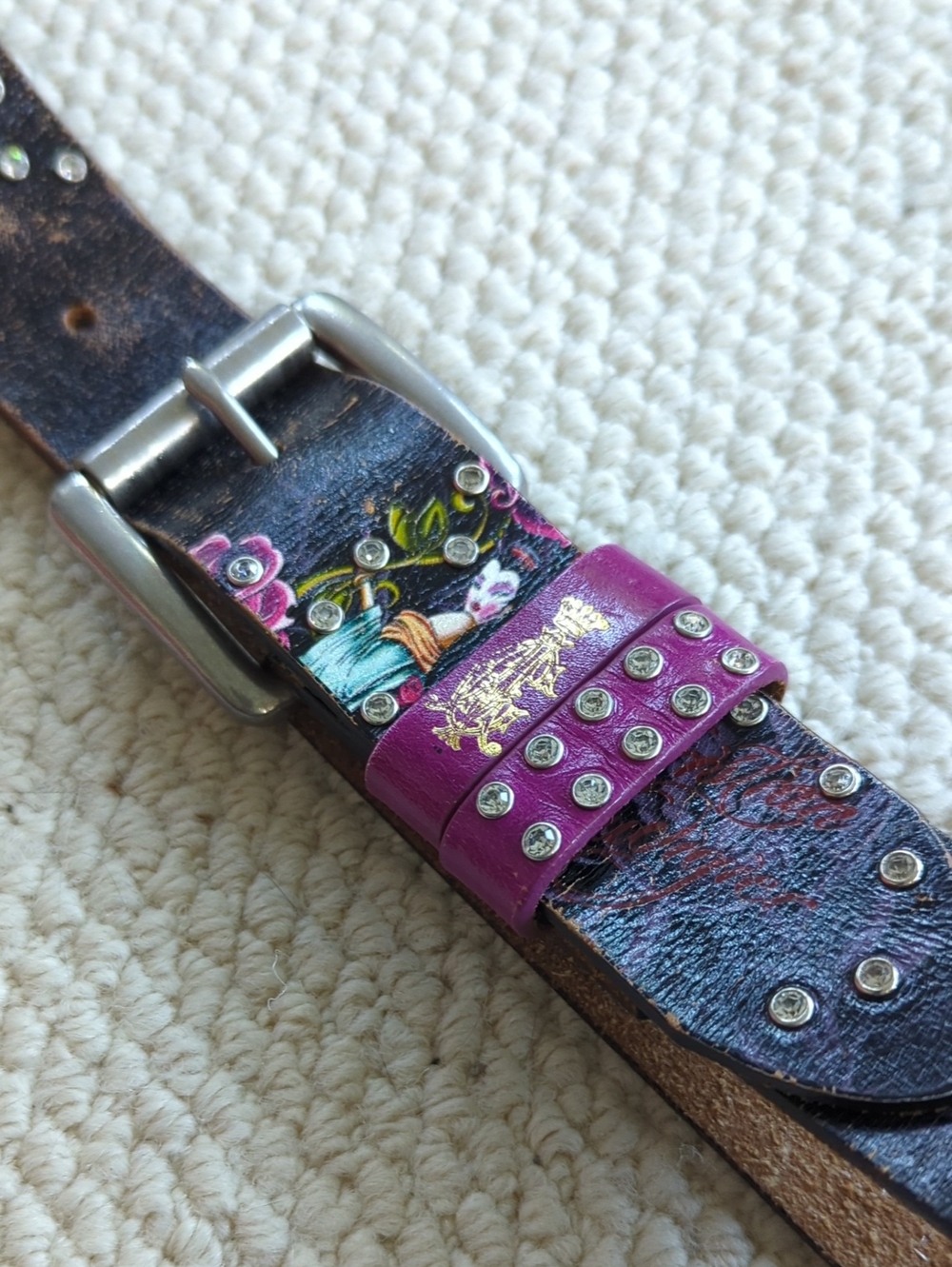Christian Audigier Leather Belt